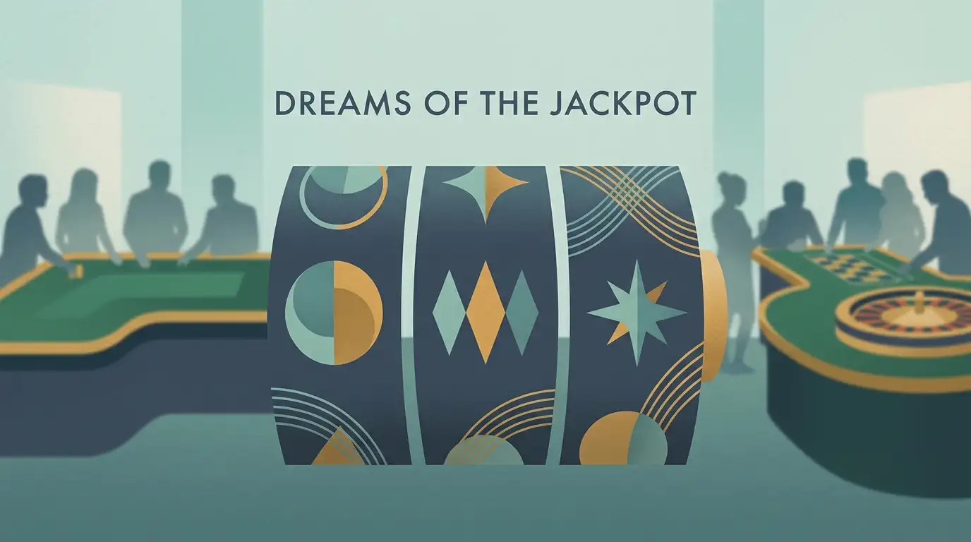 Abstract colourful pokies reels alongside generic live-table shapes